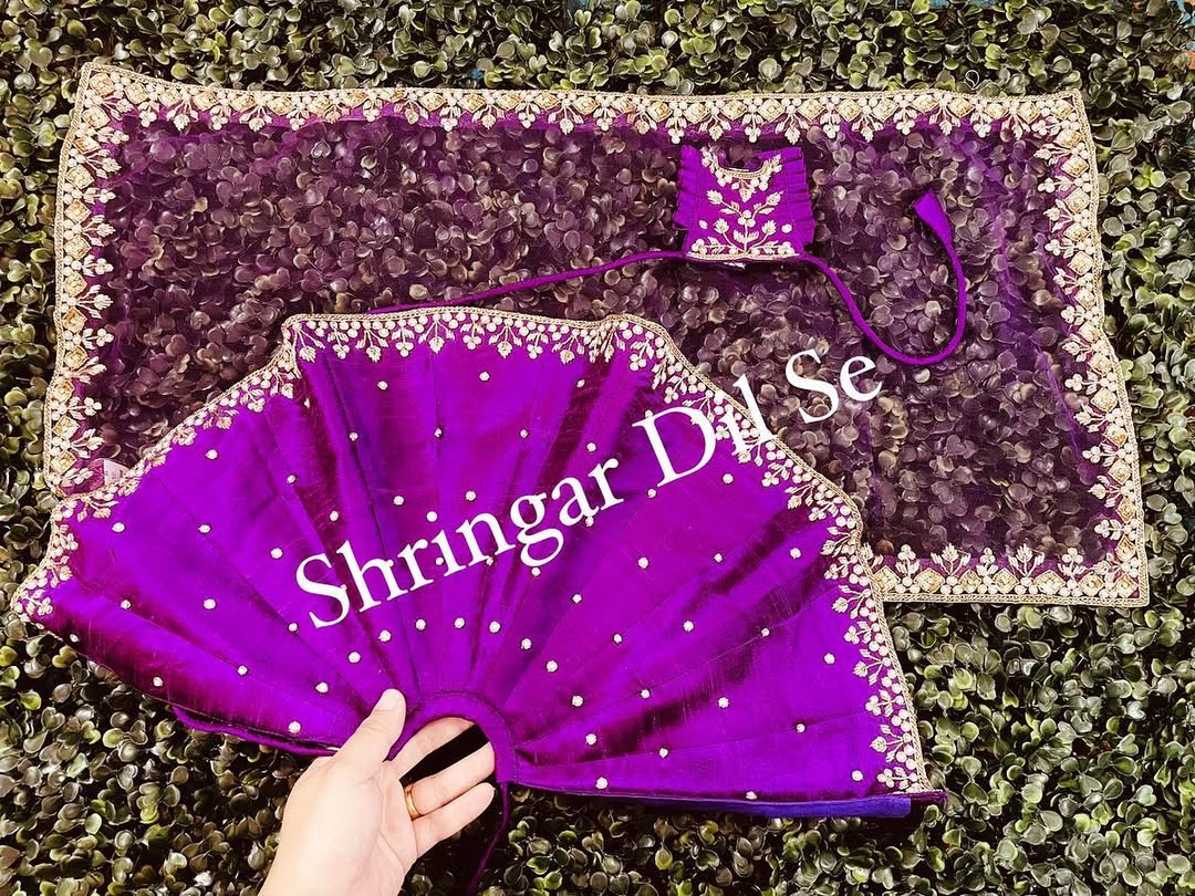 Purple Embroidery Dress for Mata Rani